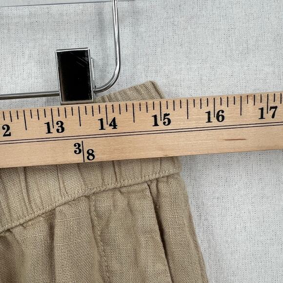 ENZA COSTA Linen Easy Pants Womens Medium Dark Clay Tan Pull On Drawstring NEW - Picture 11 of 14